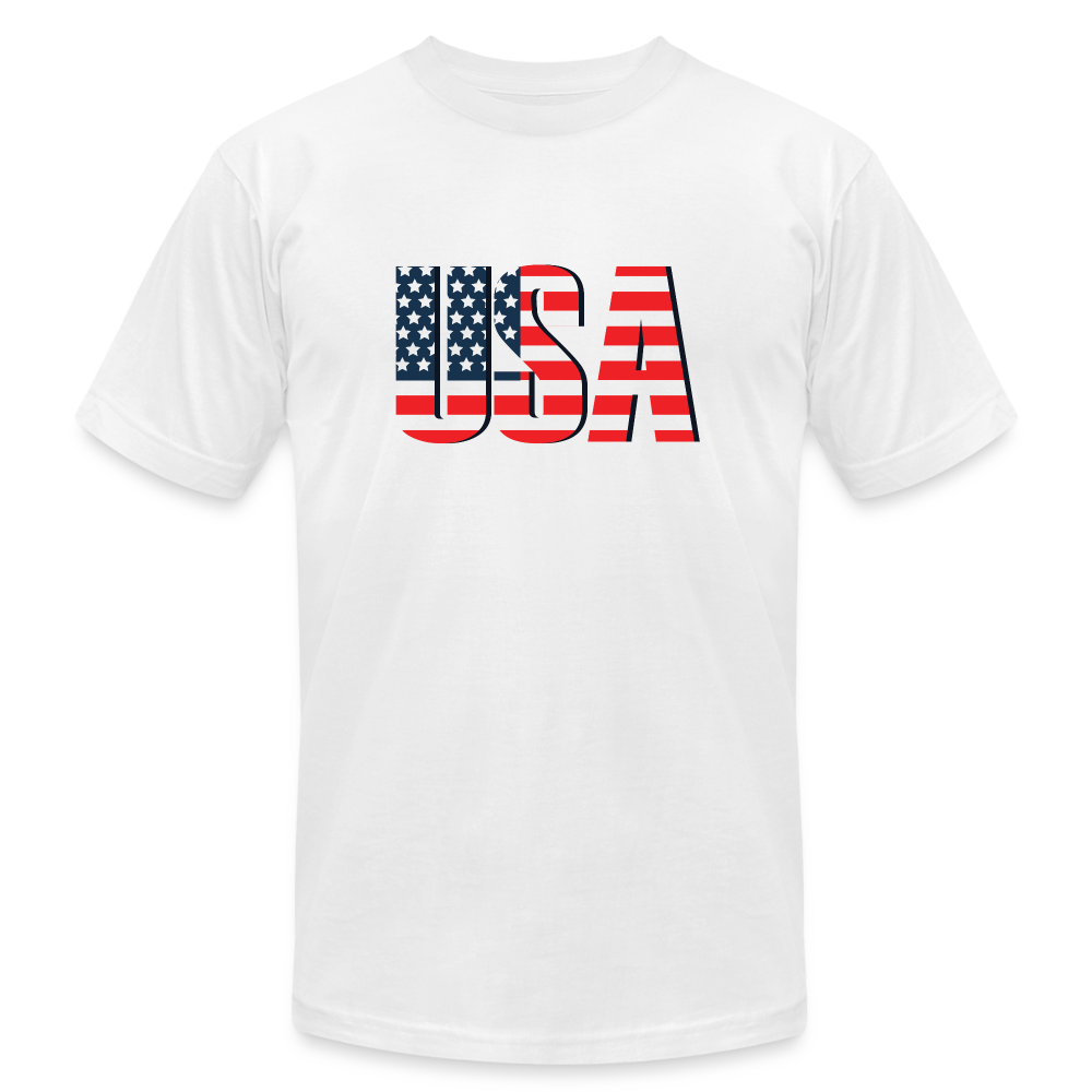 USA Flag - white