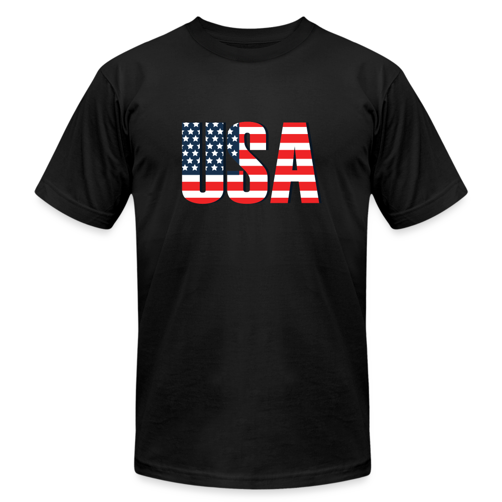 USA Flag - black