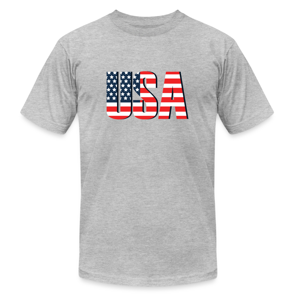 USA Flag - heather gray