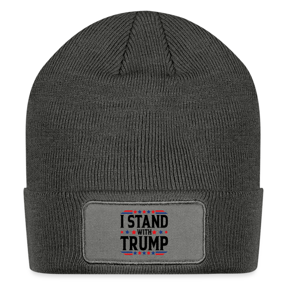 I Stand With Trump Beanie - charcoal grey