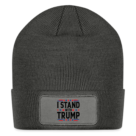 I Stand With Trump Beanie - charcoal grey